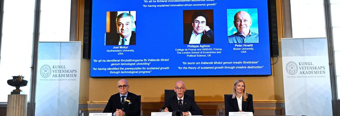 Trio ganha Nobel de Economia de 2025 por trabalho sobre inovação
